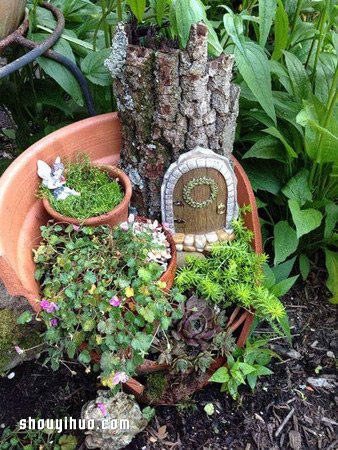 打破的花盆变废为宝 DIY童话般美丽的盆景(图6)