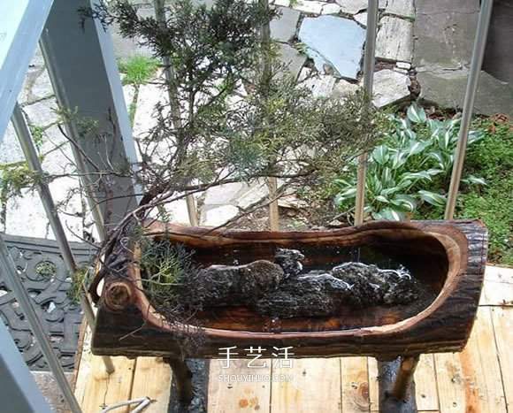 原木树桩制作山水盆景 自制树桩山水盆景方法(图8)