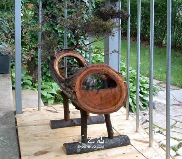 原木树桩制作山水盆景 自制树桩山水盆景方法(图7)