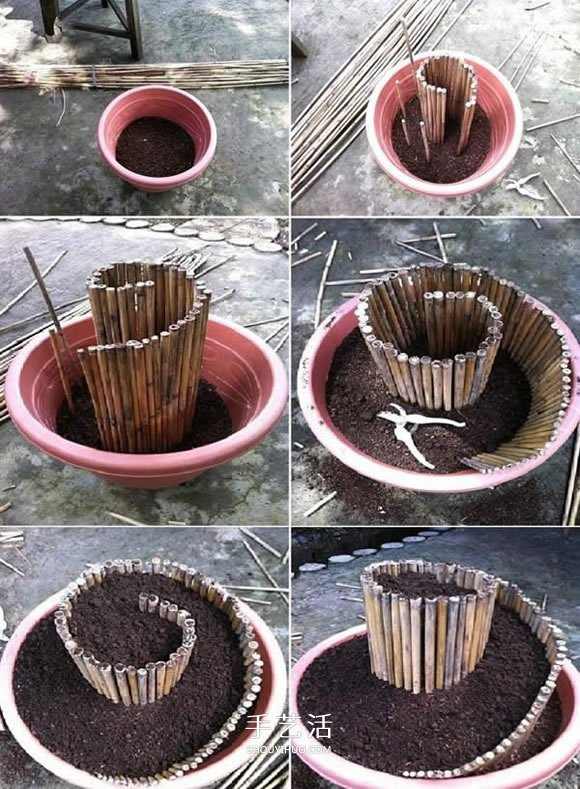 破损花盆做盆景的方法 破花盆废物利用DIY盆景(图2)