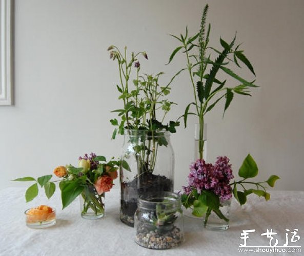 玻璃瓶作为容器的插花教程(图4)