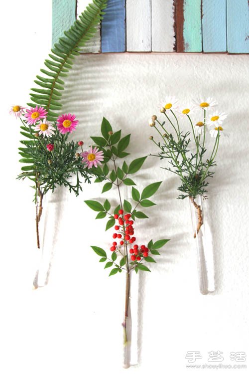 叶片+试管 DIY自然美丽的墙壁装饰(图9) 叶片+试管 DIY自然美丽的墙壁装饰(图9)