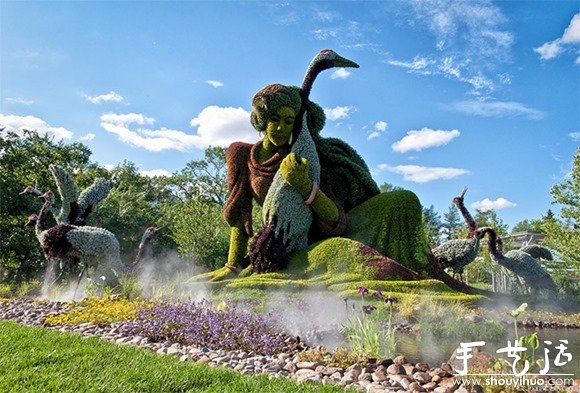 花草修剪出的卡通造型(图4)