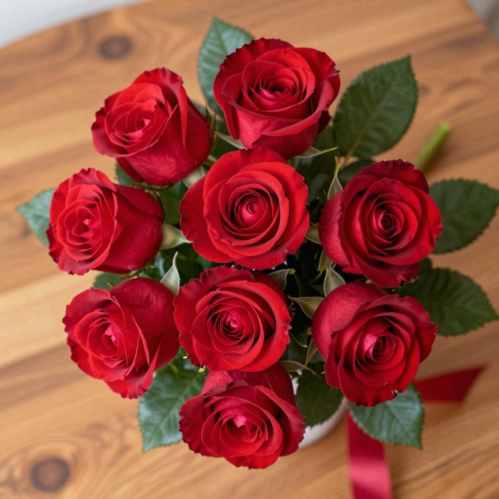 七朵玫瑰花，情深意重的象征