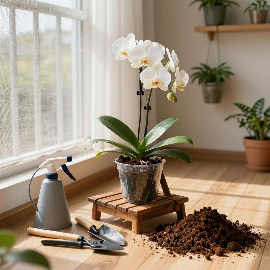 兰花换盆的黄金时机与操作方法