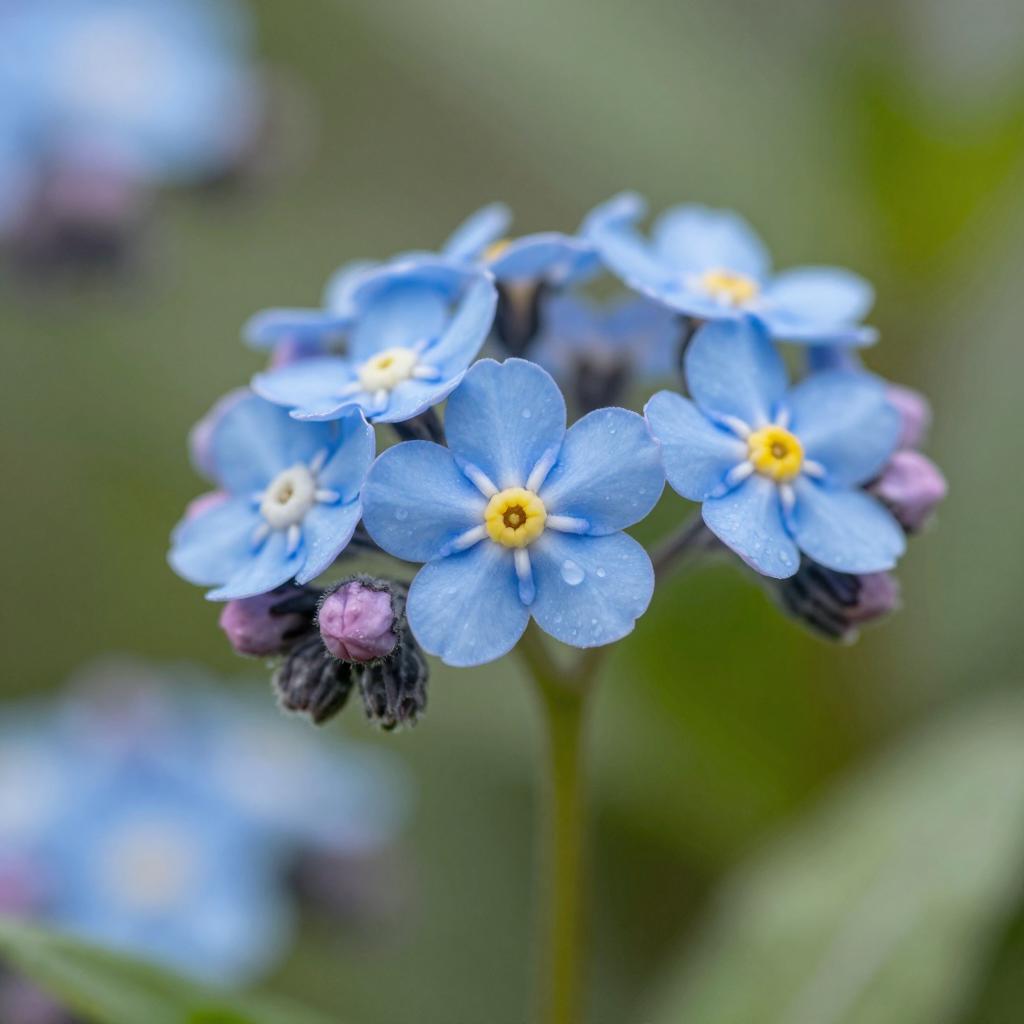 勿忘我鲜花的美丽瞬间